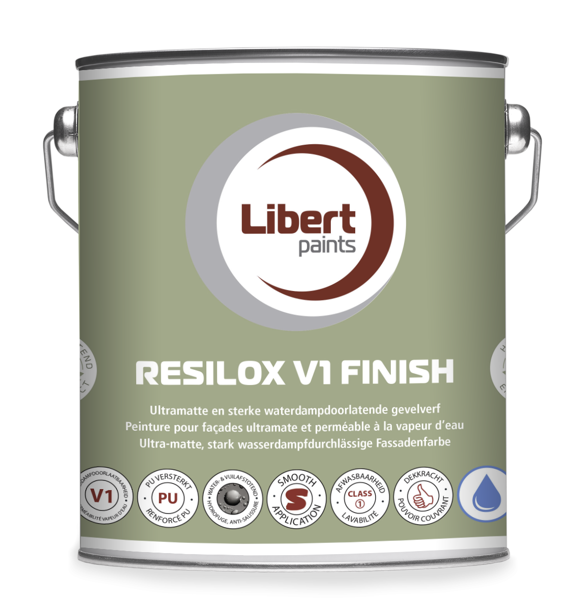 Resilox V1 Finish 10L – Waterdampdoorlatende & Hydrofoob Gevelverf met Langdurige Bescherming