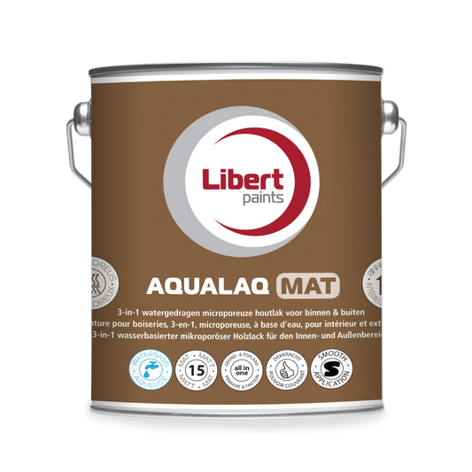 Aqualaq Mat – 3-in-1 Watergedragen Houtlak voor Binnen en Buiten (Mat) 2,5L