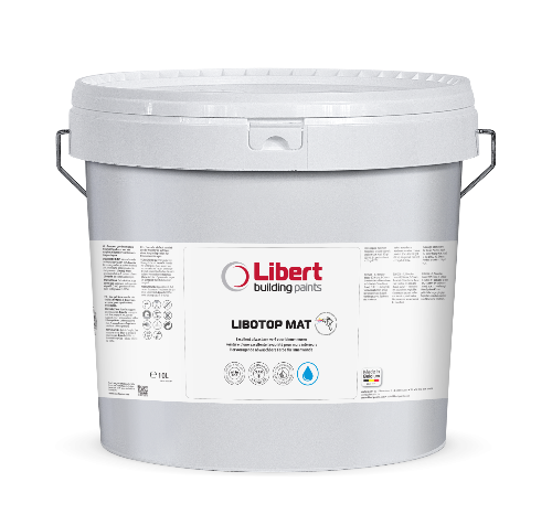 Libotop 2-in-1 Muurverf – Grond- en Afwerkingslaag voor Binnenmuren (Satijn) 10L Wit, Zwart