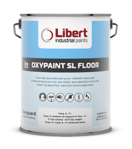 Oxypaint SL Floor – 2K Solventvrije Epoxy Toplaag voor Industriële Vloeren & Belijning 4L wit of lichtgrijs