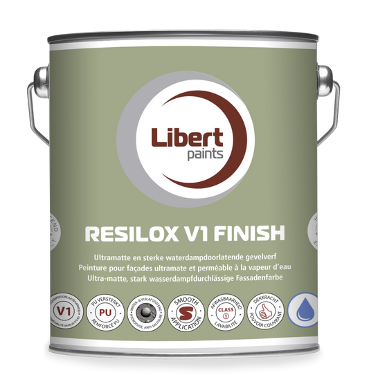 Resilox V1 Finish 10L – Waterdampdoorlatende & Hydrofoob Gevelverf met Langdurige Bescherming